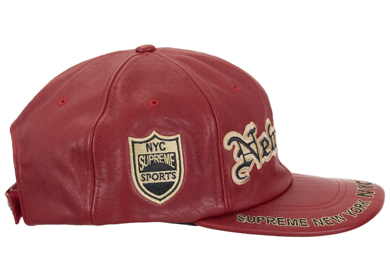 Supreme New York Leather 6-Panel Red