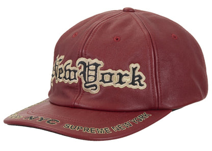 Supreme New York Leather 6-Panel Red