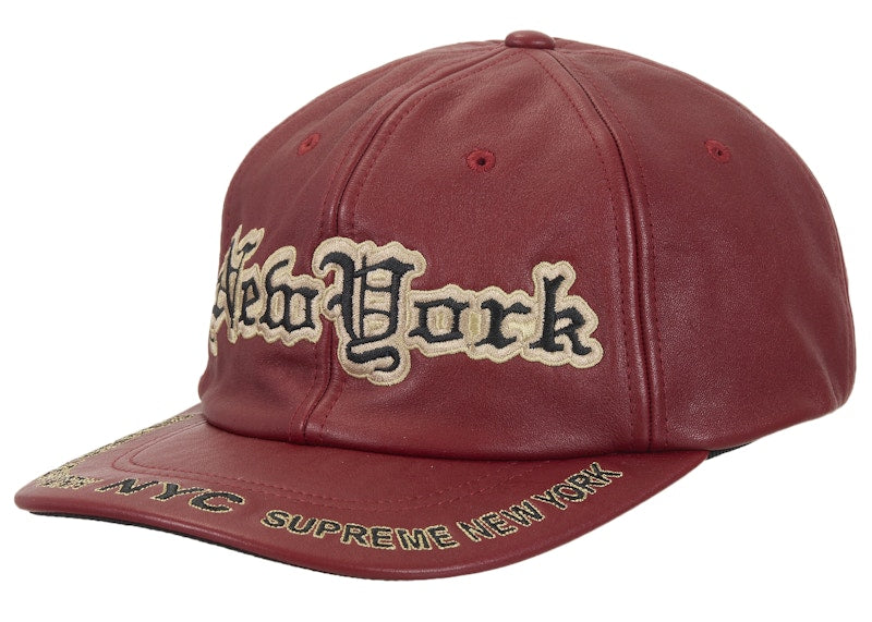 Supreme New York Leather 6-Panel Red