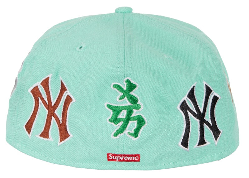 Supreme New York Yankees Kanji New Era Fitted Hat Light Aqua