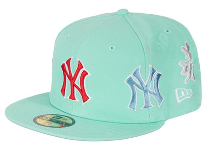 Supreme New York Yankees Kanji New Era Fitted Hat Light Aqua