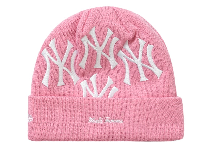 Supreme New York Yankees New Era Box Logo Beanie Pink
