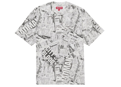 Supreme Newspaper S/S Top White