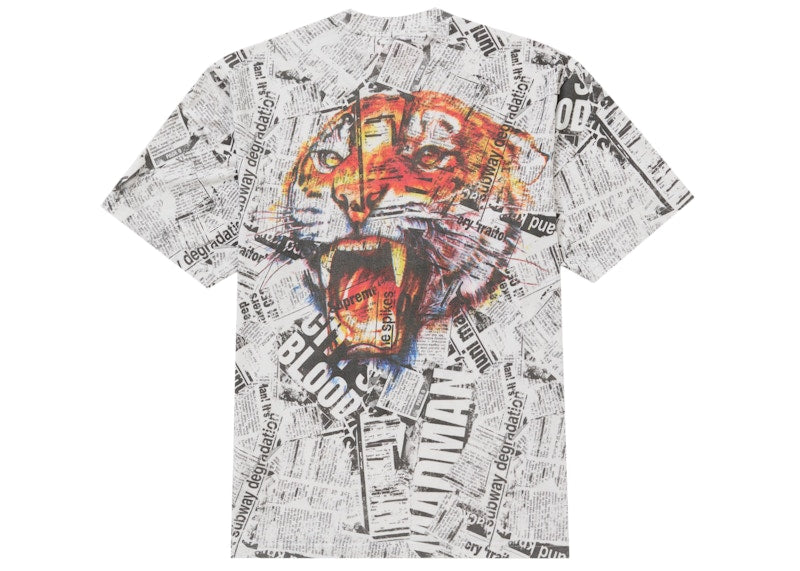 Supreme Newspaper S/S Top White