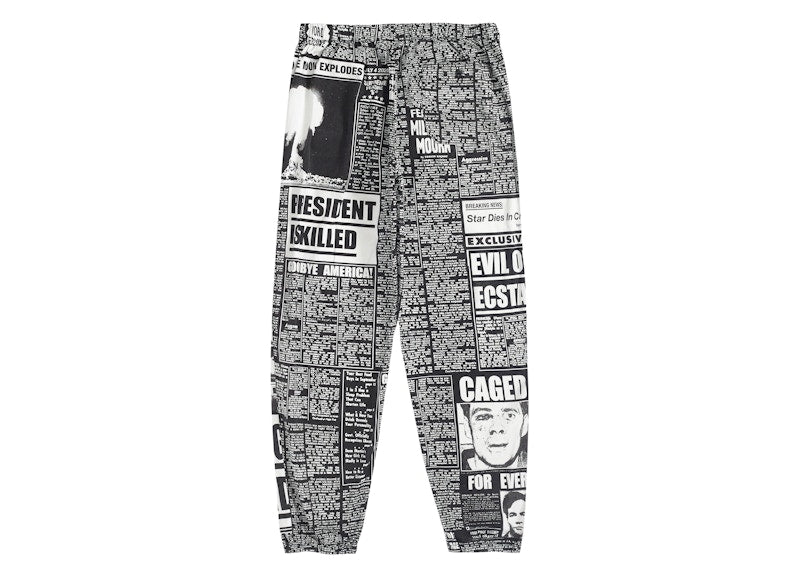 Supreme Newsprint Skate Pant Black