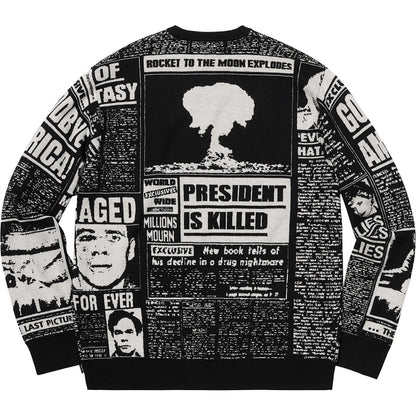 Supreme Newsprint Sweater Black