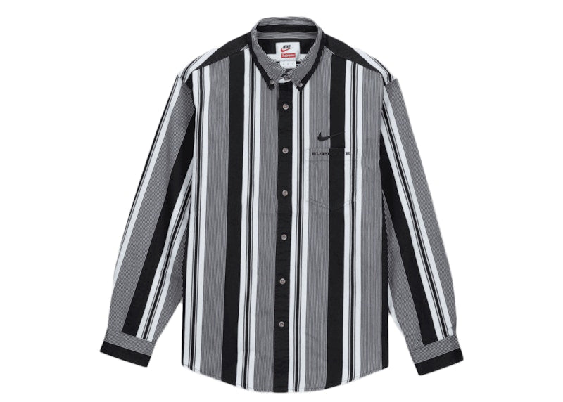 Supreme Nike Cotton Twill Shirt Black Stripe