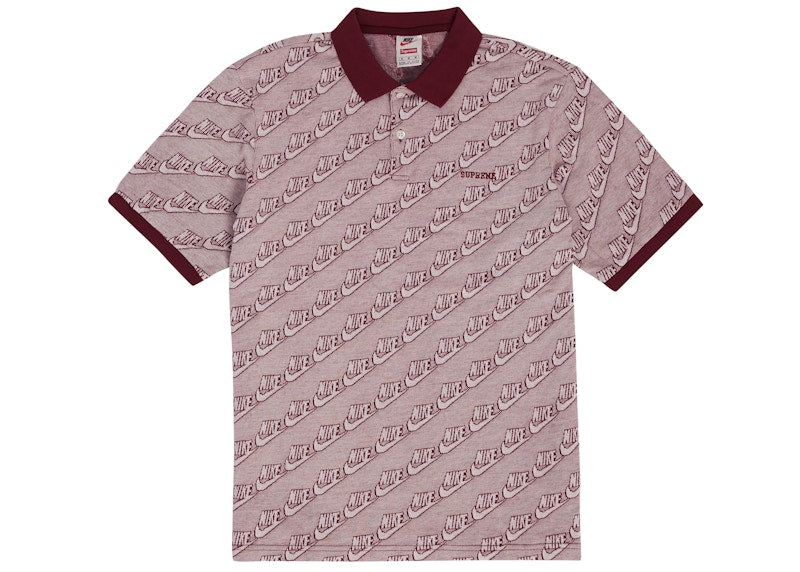 Supreme Nike Jacquard Polo Burgundy