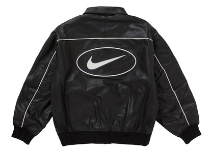 Supreme Nike Leather Varsity Jacket Black