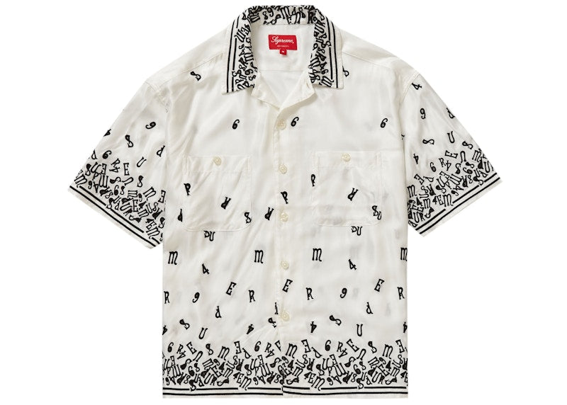 Supreme Nouveau Embroidered S/S Shirt White