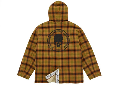 Supreme Number (N)ine Faux Shearling Hooded Coat Brown