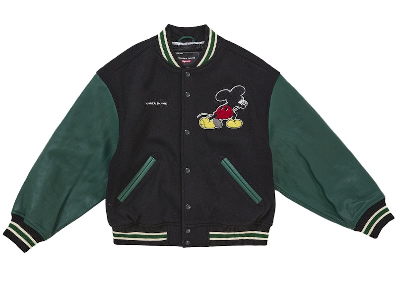 Supreme Number (N)ine Mickey Varsity Jacket Black