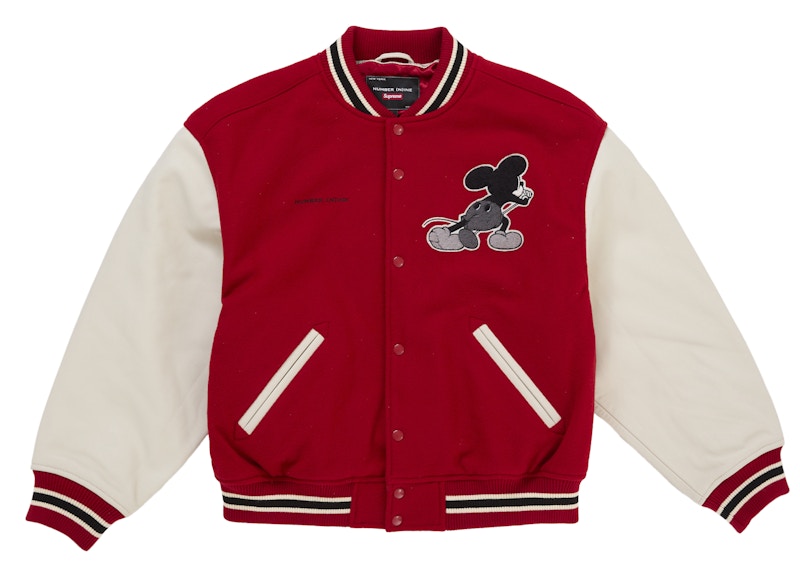 Supreme Number (N)ine Mickey Varsity Jacket Red
