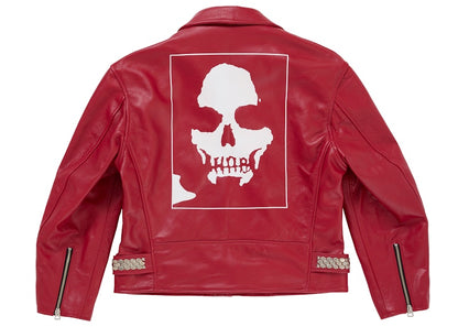 Supreme Number (N)ine Schott Perfecto Leather Jacket Red