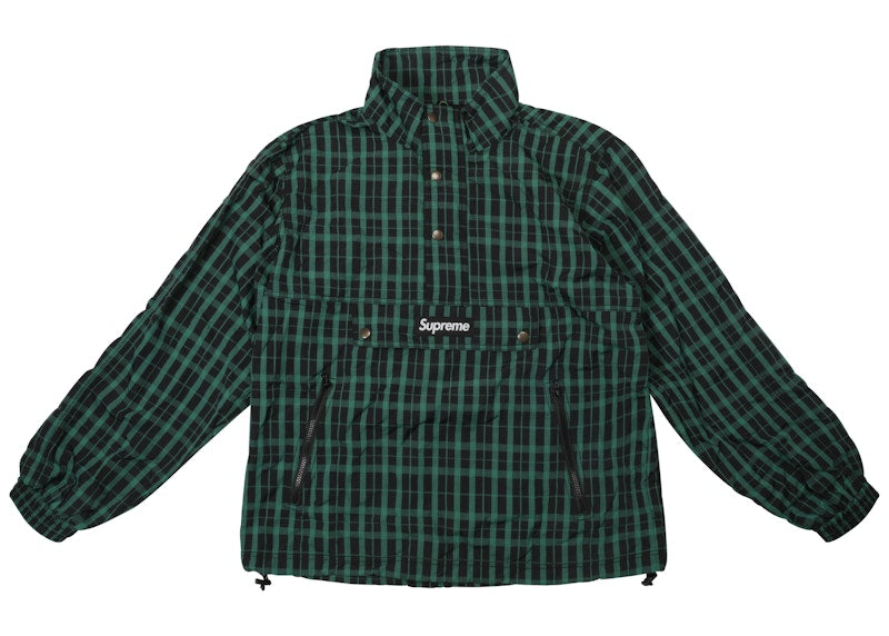 Supreme Nylon Plaid Pullover Green