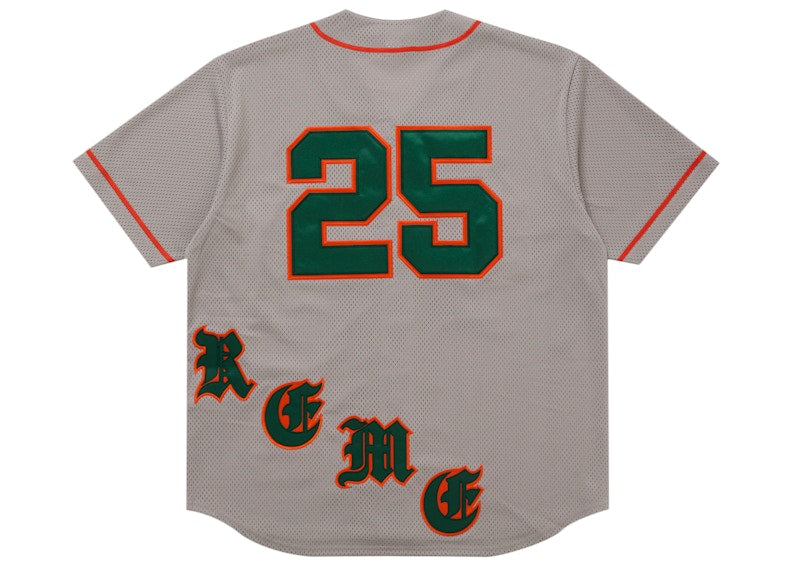 Supreme Old English Baseball Jersey Grey