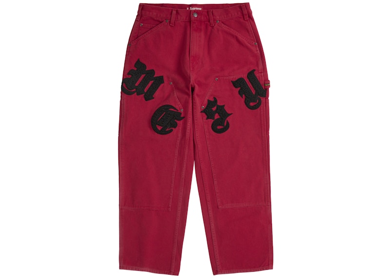 Supreme Old English Canvas Double Knee Painter Pant Red