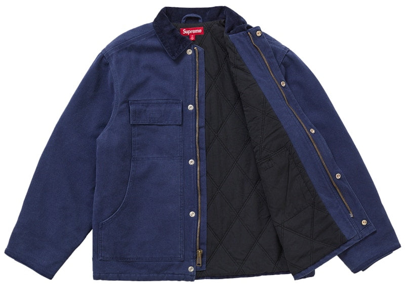 Supreme Old English Canvas Work Jacket Navy