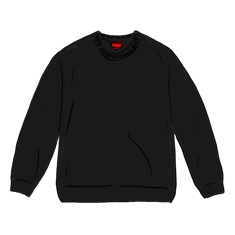 Supreme Old English Collar Logo L/S Top Black