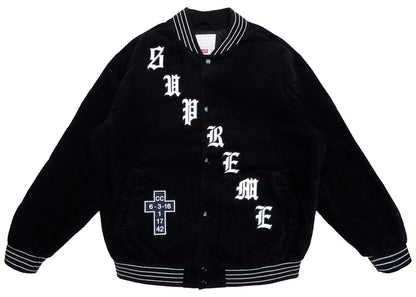 Supreme Old English Corduroy Varsity Jacket Black