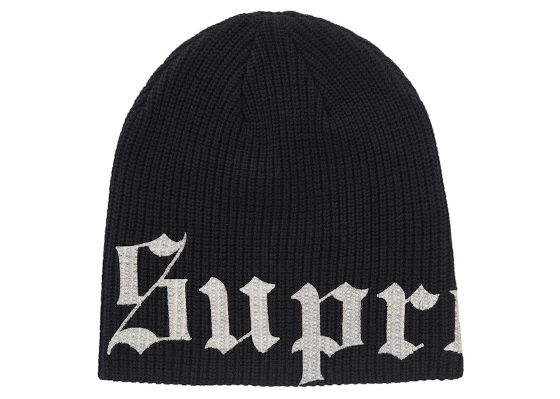 Supreme Old English Printed Beanie Black