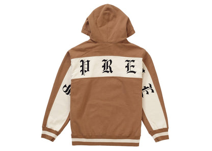 Supreme Old English Stripe Zip Up Sweatshirt Brown