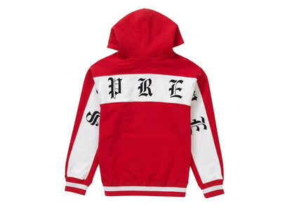 Supreme Old English Stripe Zip Up Sweatshirt Red