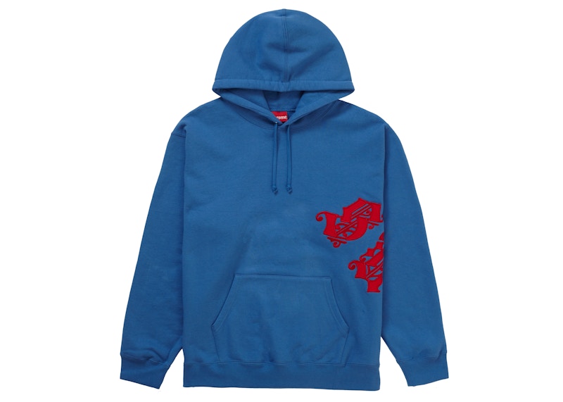 Supreme Old English Wrap Hooded Sweatshirt Pale Royal