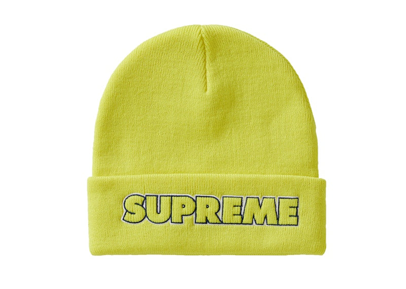 Supreme Outline Beanie (FW19) Bright Yellow