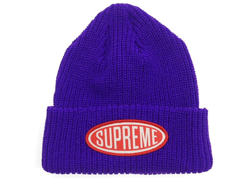 Supreme Oval Patch Beanie Purple