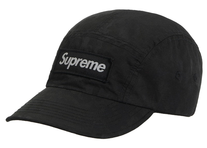 Supreme Overdyed Camo Nylon Camp Cap Black