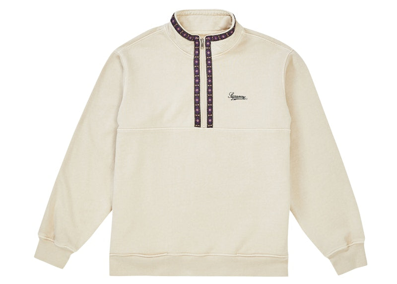 Supreme Overdyed Half Zip Sweatshirt Natural
