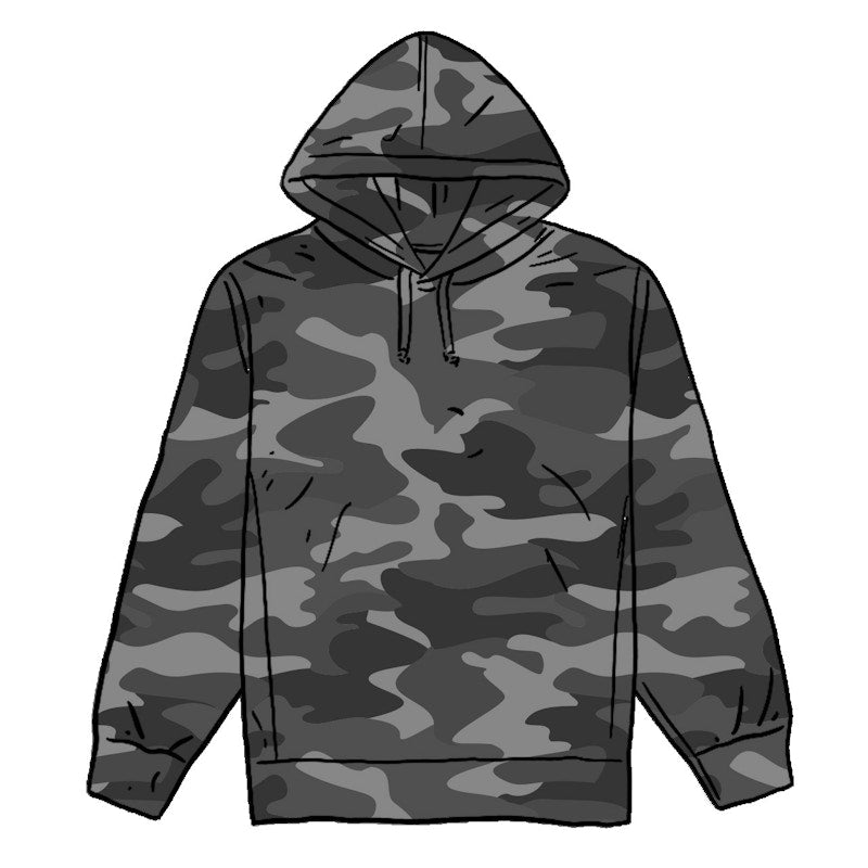 Supreme Overdyed Hooded Sweatshirt (SS20) Black Painted Camo