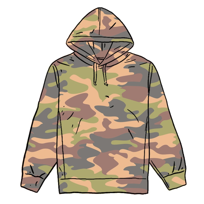 Supreme Overdyed Hooded Sweatshirt (SS20) Painted Camo