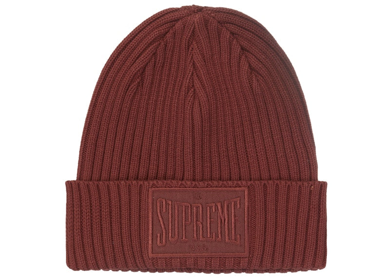 Supreme Overdyed Patch Beanie Brown