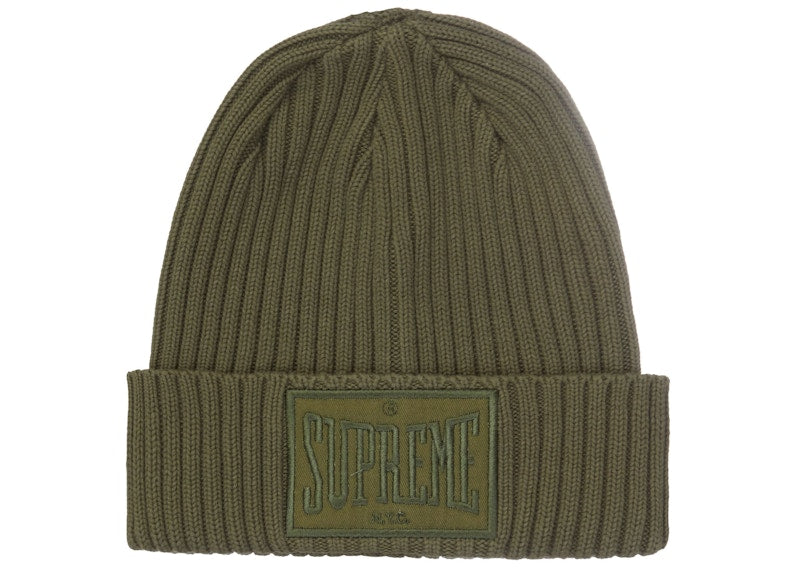 Supreme Overdyed Patch Beanie Olive