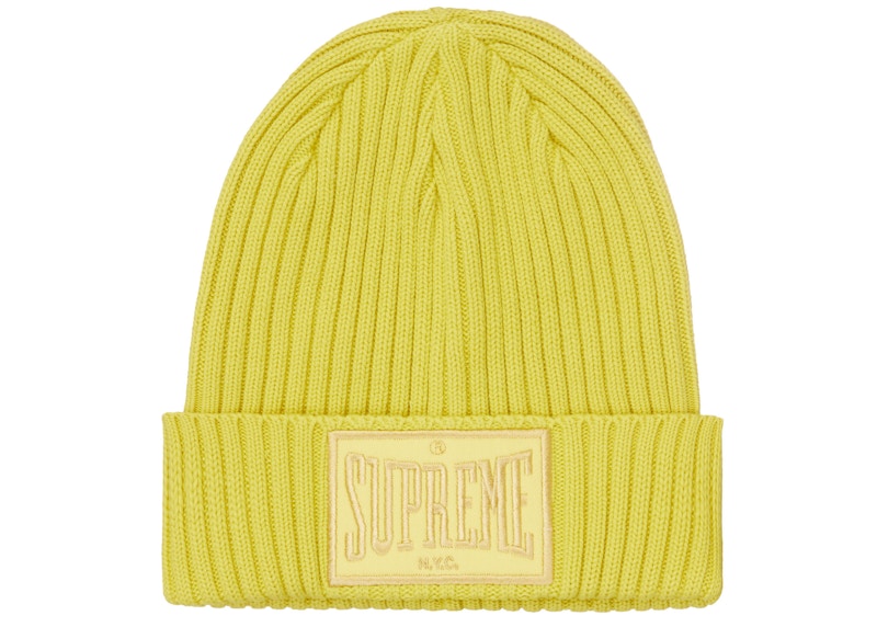 Supreme Overdyed Patch Beanie Yellow