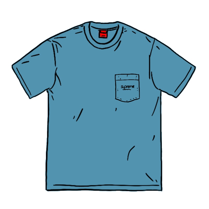 Supreme Overdyed Pocket Tee (SS20) Dark Blue