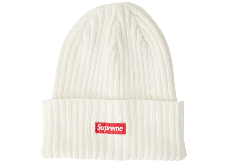 Supreme Overdyed Ribbed Beanie (SS18) Washed Ivory