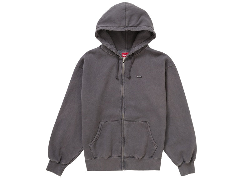Supreme Overdyed Small Box Zip Up Hooded Sweatshirt Black