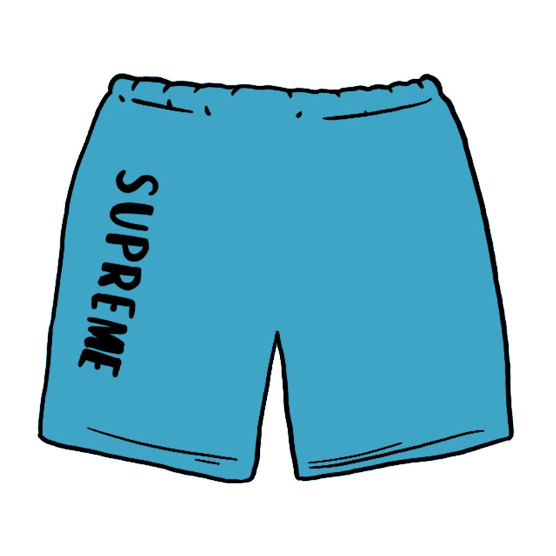 Supreme Overdyed Sweatshort Bright Blue