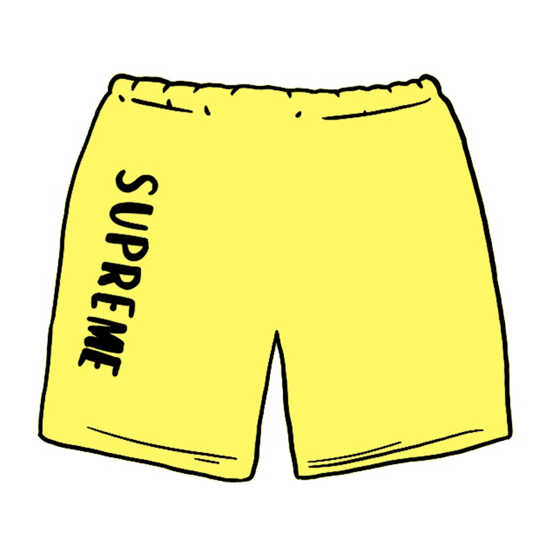 Supreme Overdyed Sweatshort Bright Yellow