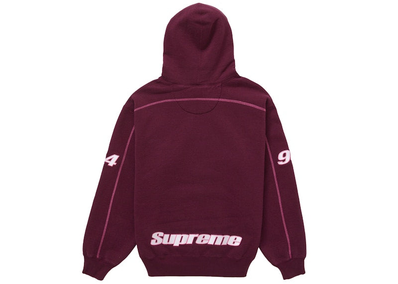 Supreme Overlock Hooded Sweatshirt Burgundy