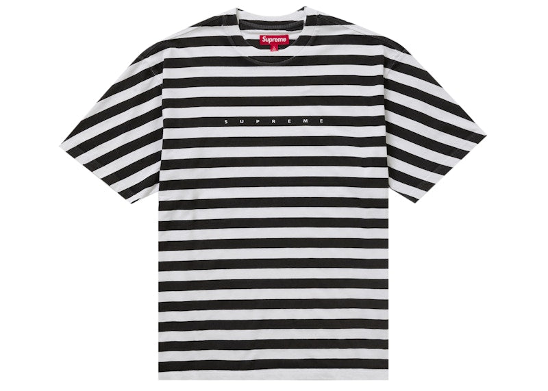 Supreme Overprint Stripe S/S Top Black