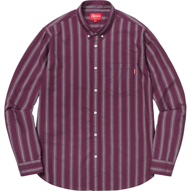 Supreme Oxford Shirt (FW18) Plum Stripe