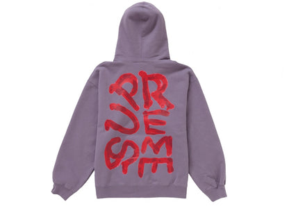 Supreme Paint Hooded Sweatshirt Dusty Purple