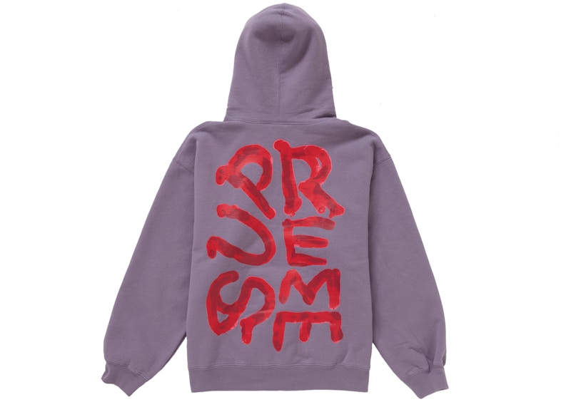Supreme Paint Hooded Sweatshirt Dusty Purple