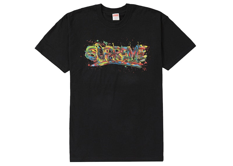 Supreme Paint Logo Tee Black