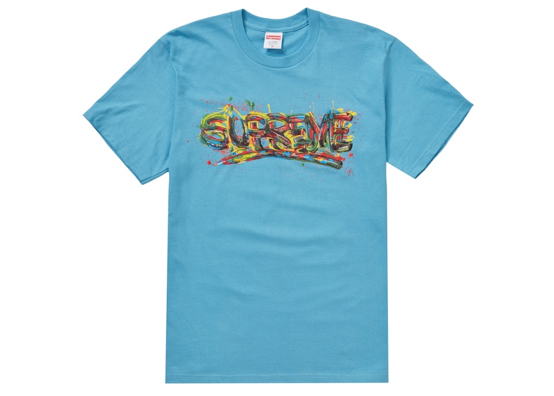 Supreme Paint Logo Tee Light Slate