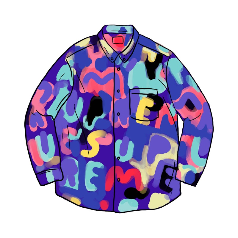 Supreme Painted Logo Shirt Royal